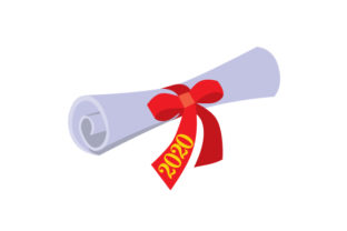 A Diploma Wrapped with a Ribbon 2020 for Crafts and School Amp