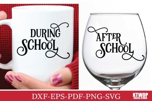 Before School Wine Glass Graphics for Crafts