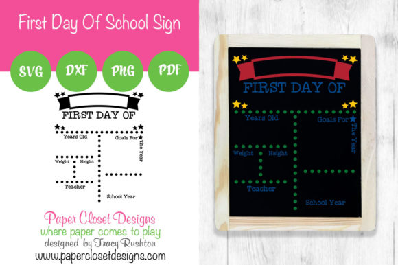 First Day School Sign Graphics for Crafts