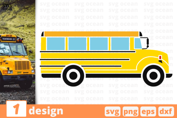 School Bus Graphics for Modern Crafts