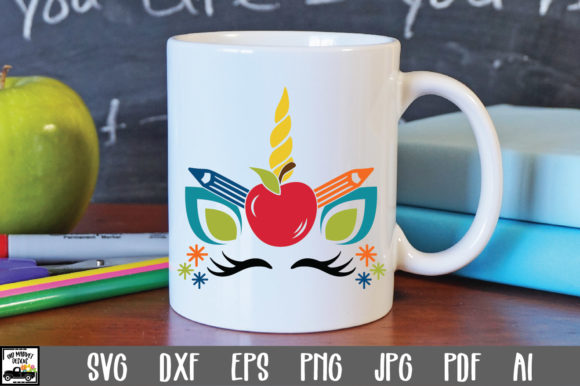 School Unicorn Graphics for Crafts and Branding